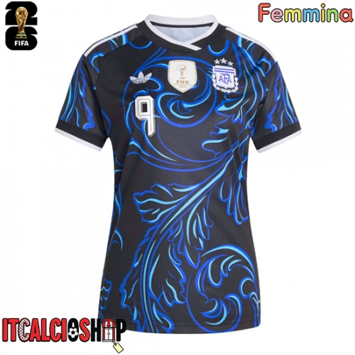 Argentina Julian Alvarez #9 Seconda Maglia Femmina Mondiali 2026 Manica Corta